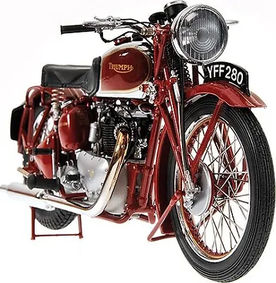 1939 TRIUMPH SPEED TWIN Model Motorcycle In RED By Minichamps In 1:12 Scale • $249.16