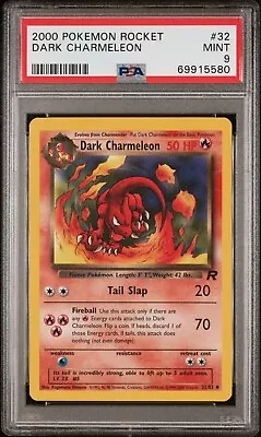 $29.99 • Buy PSA 9 Mint Dark Charmeleon #32 Pokemon 2000 Team Rocket Set