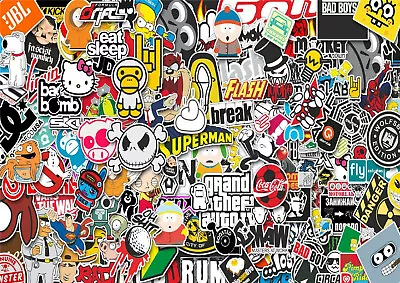 3 A4 Sticker Bomb Sheets JDMM EURO DRIFT VW Stickerbomb Car Van Ipad Tablet 8 • $4.85