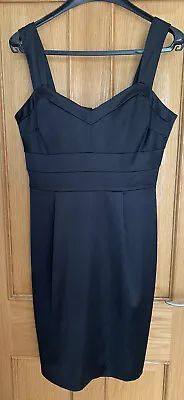 £19.99 • Buy Stunning Ladies Hobbs Invitation Black Silky Feel Dress - Size 12 In Ex Cond