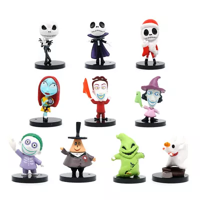 10Pcs Jack Skellington Toy Nightmare Before Christmas 2.3'' Figure Model Gift • £14.99