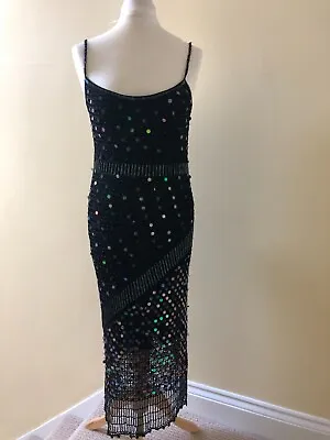 £40 • Buy Ladies Press & Bastyan Black Sequinned Fitted Evening Dress