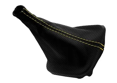 Manual Shift Boot Carbon Fiber For BMW E30 318i 325 325i 325is M3 Yellow Stitch • $28.99