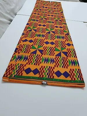 £5.99 • Buy African Ankara Kente Print Fabric PolyCotton/Polyest Bright & Colourful Per Yard