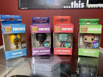 Funko Fortnite Keychain Lot (4) - Brand New - Raptor Dark Voyager Love Ranger • $29.99