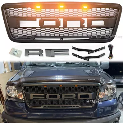 For 2004-2008 Ford F150 Grill Raptor Style Front Grille Black Bumper Mesh W/LED • $107.99