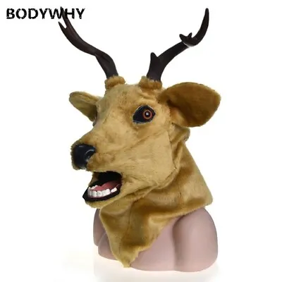 New Deer Mascot Costume Can Move Mouth Head Suit Halloween Outfit Cosplay  • $162.20