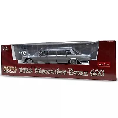 1966 MERCEDES -BENZ 600 Stretch Limousine By SUNSTAR 1/18 Scale Silver NEW • $99.95