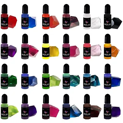 ROLIO Resin Liquid Pigment Translucent Colors - 24 Vibrant Colors 0.33 Oz/10 Ml • $19.99