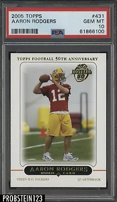 2005 Topps #431 Aaron Rodgers Green Bay Packers RC Rookie PSA 10 GEM MINT • $21.50