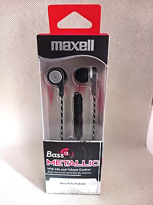 Maxell 199600 Bass 13 Metallic In-Ear Earbuds W/Microphone - Black • $8.75
