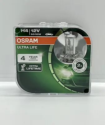 Genuine Osram H4 472 Ultra Life Dipped Low High Beam Halogen Headlight Bulb PAIR • $14.30