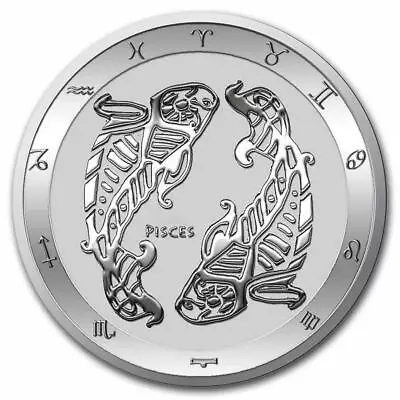 2022 Tokelau Zodiac Series Pisces 1 Ounce Silver Bu Coin In Capsule • $37.25