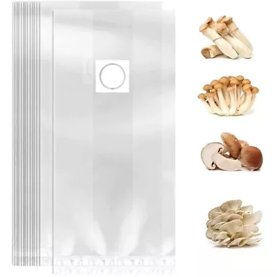 50 Count 8 X4.75 X19  Sealable Mushroom Grow Bags Grain Substrate Mycelium USA • $33.99