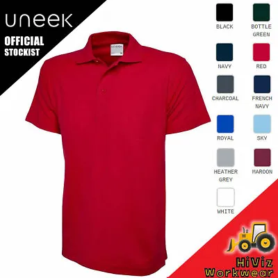 £5.49 • Buy Uneek Mens Polo Shirt Plain Short Sleeve Casual Smart Top T-Shirt Work Poloshirt