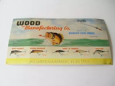 Wood Manufacturing  Fish Lures AAA Tin Sign 21x11 • $39