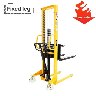 Fixed Legs Hand Pallet Stacker Manual Stacker 1100lbs Load Capacity 63  Lifting • $1202