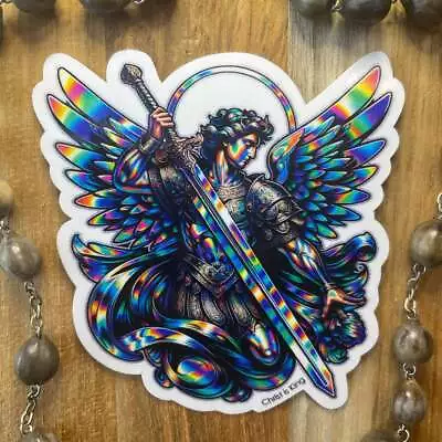 Saint Michael Holographic Style Vinyl Decal Sticker 3” Archangel Michael • $5.50