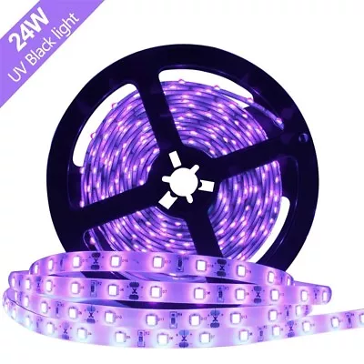 5M LED Flexible Strip Light 395-400nm UV Blacklight Tape Ultraviolet Lamp 12V • £10.25