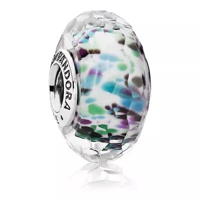 PANDORA Tropical Sea Glass Faceted Glass Murano Charm 791610 • $21.99