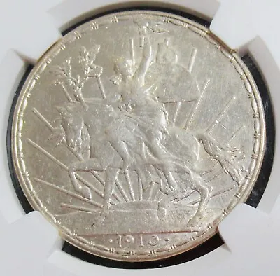 Mexico: 1910 Silver Caballito Peso KM-453 NGC AU-58. • $658.88