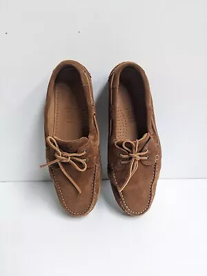 RM Williams Size 10 Hobart Boat Shoe Loafer Brown Suede Leather Made In Portugal • $119