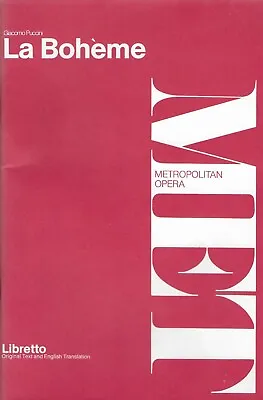 La Boheme - Metropolitan Opera Libretto • $10