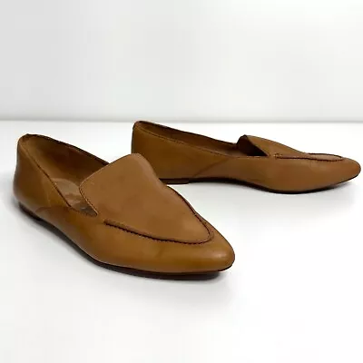 MADEWELL Frances Skimmer Brown Leather Flats Pointed Toe Slip-On 6 • $39.99