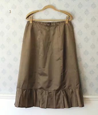 Antique 1910s Bostonia Brown Silk Ruffled Petticoat • £33.78