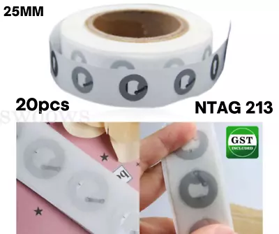 20pcs NFC Mobile Phone Tags Sticker Universal Tag Ntag213 Chip Smart Label AUS • $9.33