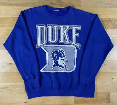 Vintage DUKE University Sweatshirt Men’s Large Pullover Blue Devils 90s • $45