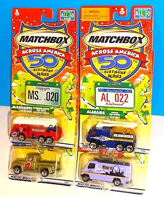 Matchbox Across America Lot Of 4 #20 Fire Truck #22 Pumper #23 F100 #24 News Van • $10