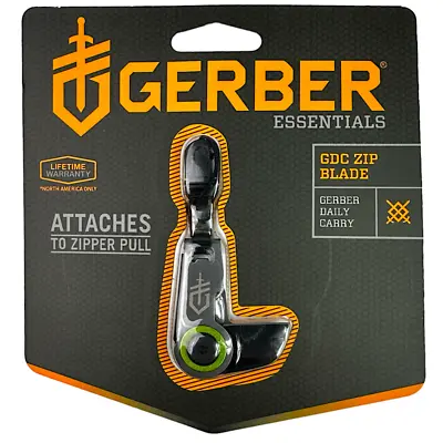 GERBER GDC Zip Blade Knife - Attaches To Zipper Pull Tab With Locking Blade • $20.95