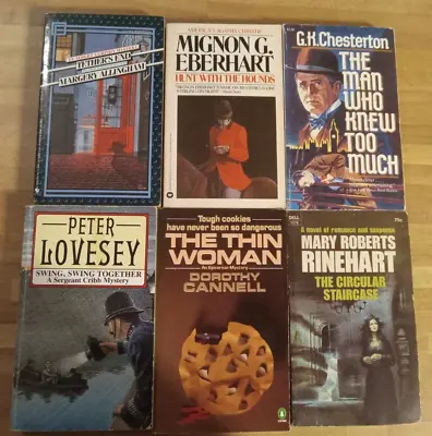 Mystery Pb 6 Bk Lot Margery Allingham Peter Lovesey G. K. Chesterton Epicurean • $14.99