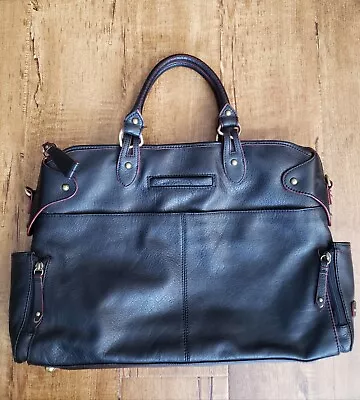 VTG FRANKLIN COVEY Leather Full Grain Pebbled Career Double Handle Bag • $44.99