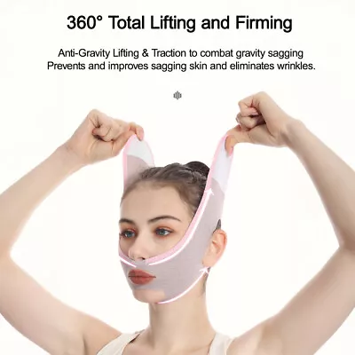 Breathable V Face Band Cheek Lift Up Face Mask Reduce Double Chin V-Line Shaping • $8.58