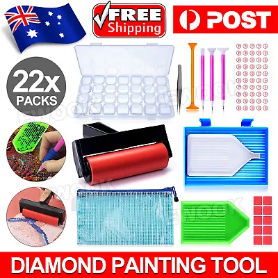22Pcs 5D Diamond Painting Tools Box Diamond Accessories Diy Art Craft Pen Set AU • $12.95