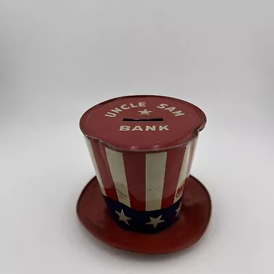 Vintage Uncle Sam Hat Tin Bank Patriotic Coin Bank J. Chein & Co. USA WWII  • $39.99