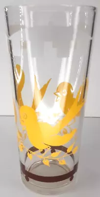 Tumbler Bartlett Collins Glass Circus Yellow Bird Mid Century Modern Barware • $12.99