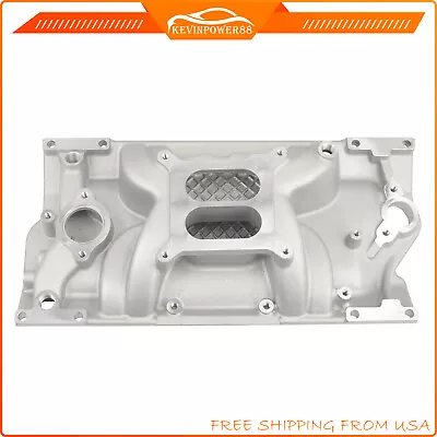 Dual Plane Satin Aluminum Intake Manifold For 1996-up SBC Chevy 350 383 Vortec • $122.67