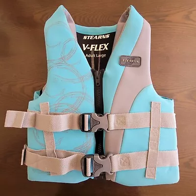 Stearns V-Flex Adult Ski Vest Size Large Boating Life Preserver Type III PFD • $19.99