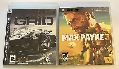 Sony PlayStation 3 PS3 Lot Max Payne 3 & Grid 2 Games VGC Tested Free Shipping • $20