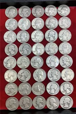 U.s. $10 Face Value 90% Silver Washington Quatrers Tube Of 40 Pieces • $225