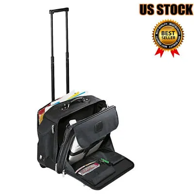 Rolling Laptop Case Wheeled Computer Bag Padded Briefcase Travel Portable 17'' • $87.81
