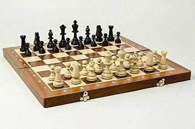 19  Professional TOURNAMENT No.5 48cm Wooden Chess Set. Inlaid Mahogany & Sycamo • $120.65