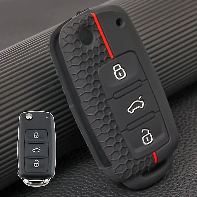 For VW Golf Jetta Caddy Beetle Skoda Seat Remote Key Case Cover Holder 3 Button • $6.99