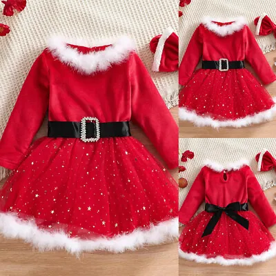 £10.29 • Buy Kids Girls Santa Claus Cosplay Fancy Dress Christmas Costume Party Outfit Set