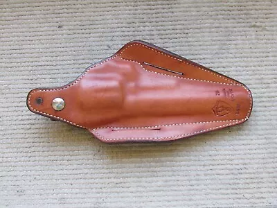 Tan Safariland Monrovia CA Leather 28 LG/FR RH S&W N Frame Vtg Revolver Holster • $49.95