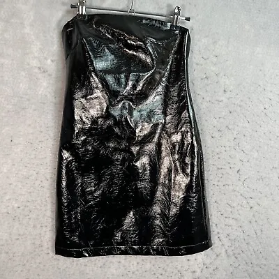 Lovers & Friends Strapless Faux Patent Leather Mini Dress Womens XS Black • $39.99