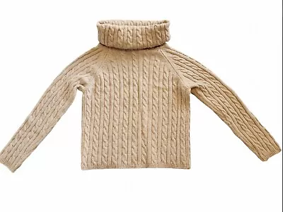 Max Mara Women's Cashmere Blend Turtleneck Sweater Small Cable Knit Long Sleeves • $99.99